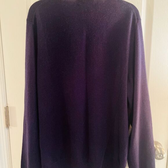 Jos. A. Bank Cashmere V-Neck Sweater in Deep Purple - Picture 4 of 4